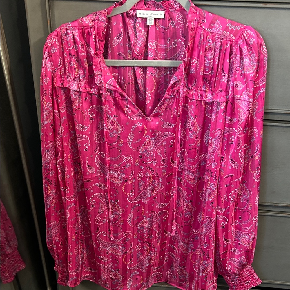 Vibrant Pink Paisley Blouse